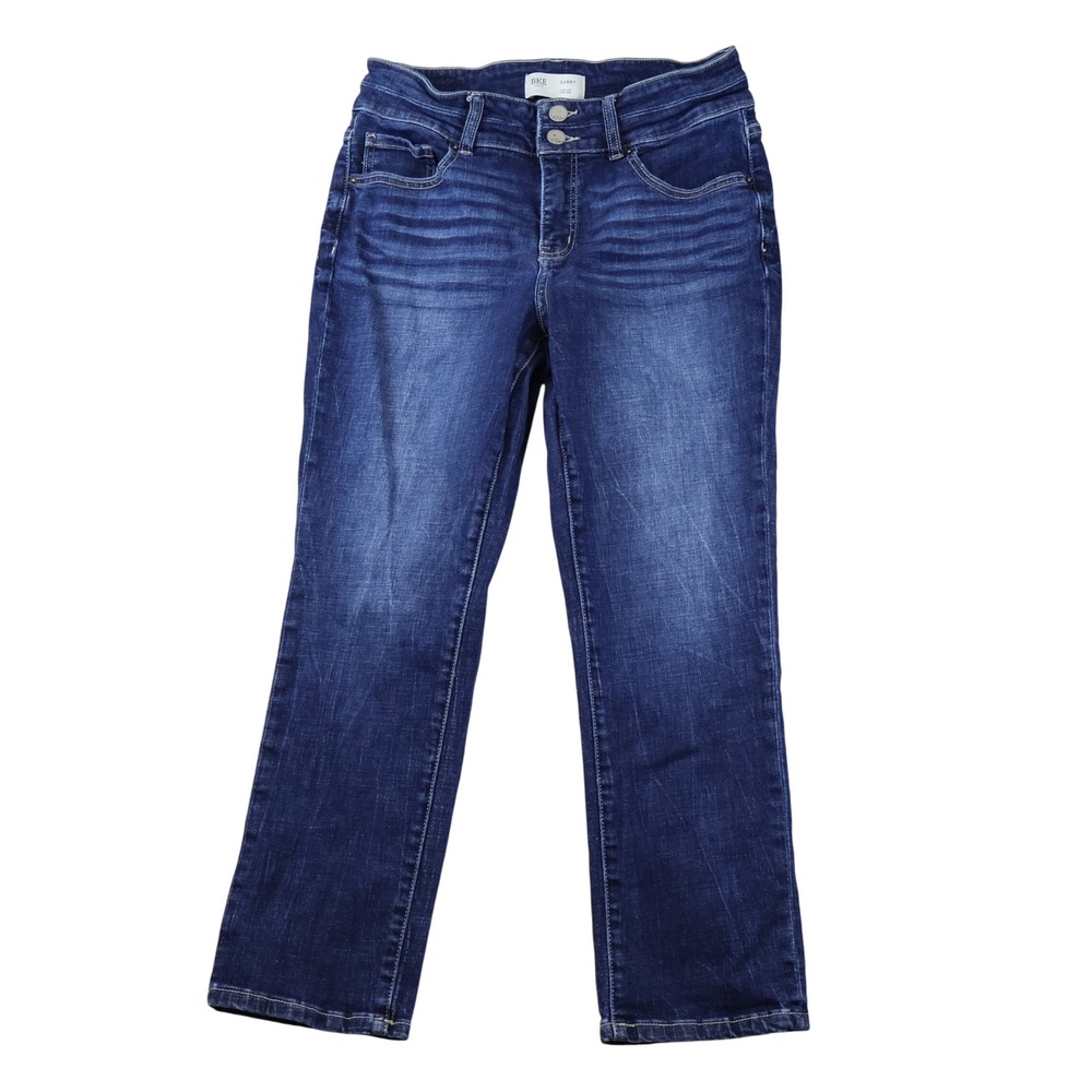 BKE Women 28 Gabby High Rise Curvy Straight Jeans Dark Wash BGK709